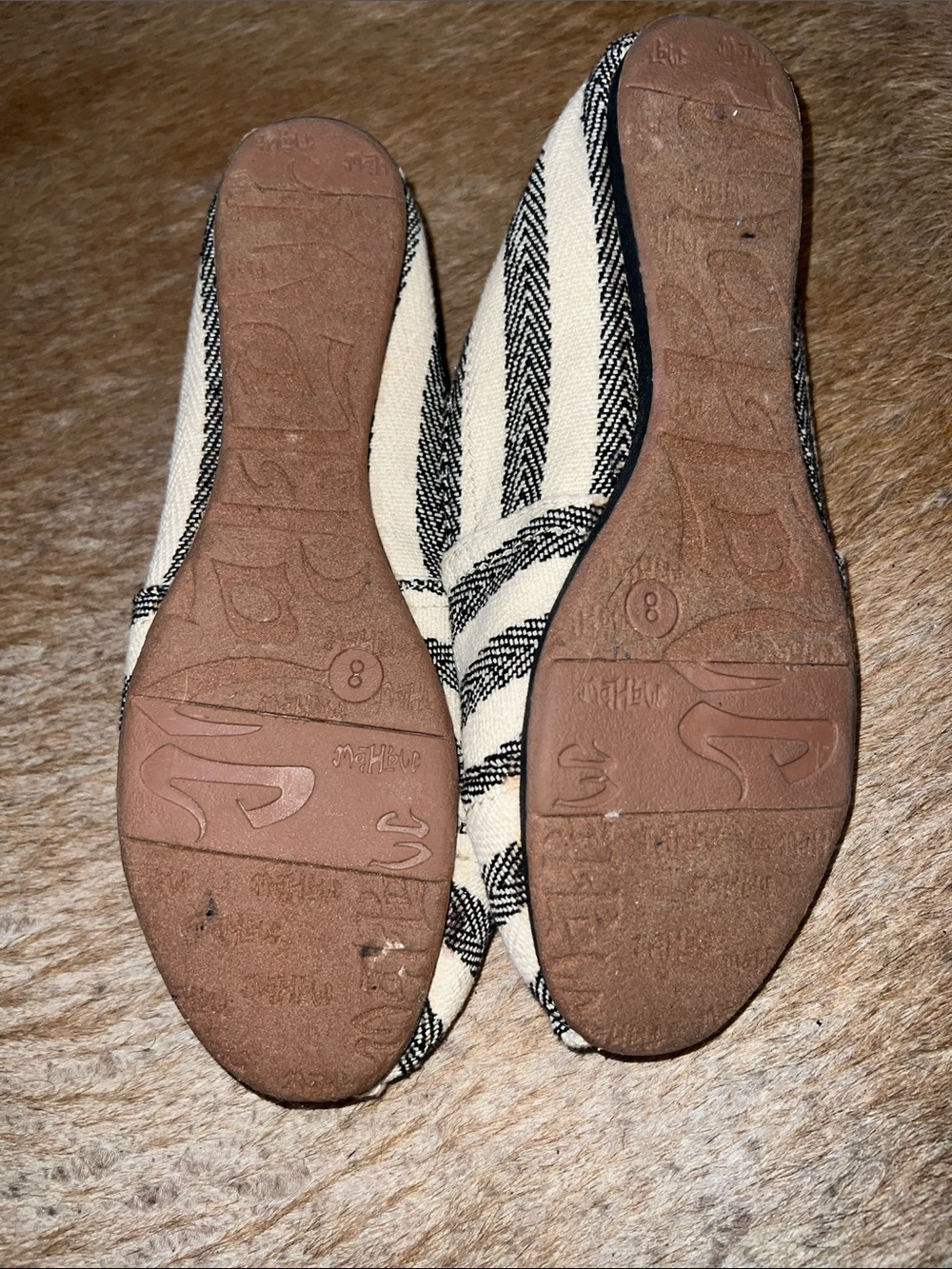 Target Black & Cream Striped Espadrille Flats - Picture 3 of 4